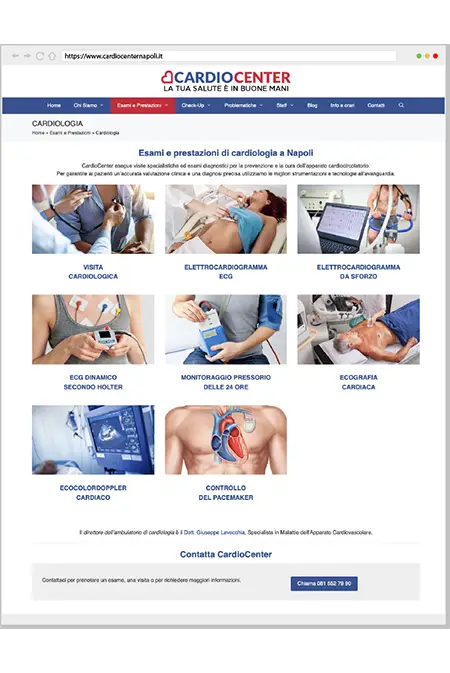 sviluppo del sito web cardiocenter